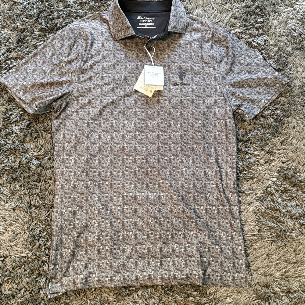 Ben Sherman Gray Patterned Polo